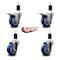 Service Caster 3.5'' Blue Poly Swivel 1-1/2'' Expanding Stem Caster Set 2 Total Lock Brakes, 4PK SCC-EXTTL20S3514-PPUB-BLUE-2-S-2-112 - alternate 3